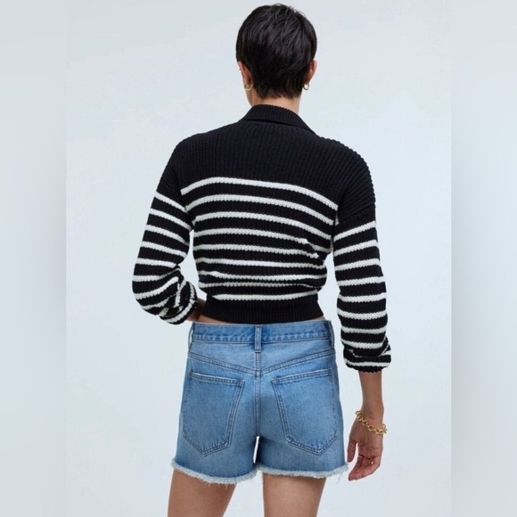 NEW! Madewell Relaxed Mid-Length Denim Shorts Button Fly Blue SZ 25 - Picture 5 of 14